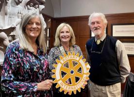  Gill Sherry, novelist and editor of The Ayrshire Magazine with President Jyl Ashton Cunningham and Past President George Watson